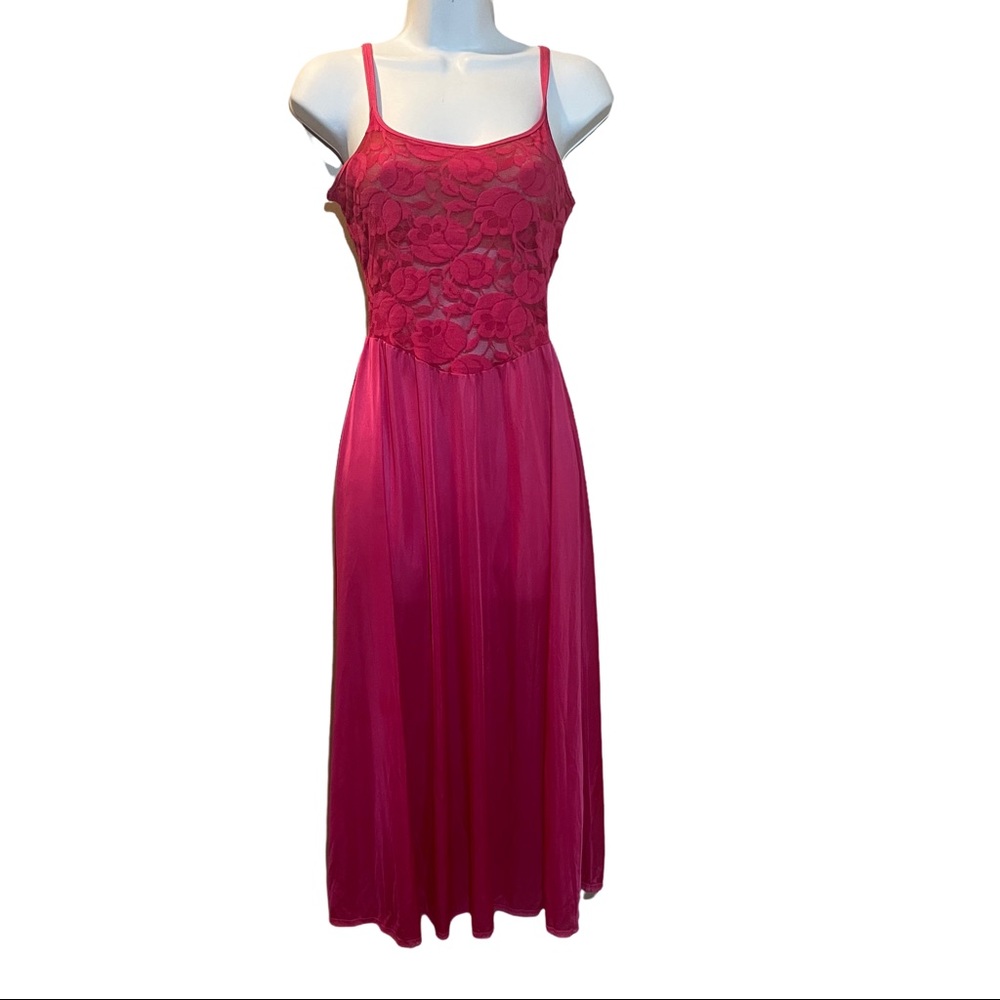 Vintage Olga’s Nightgown slip dress pink floral